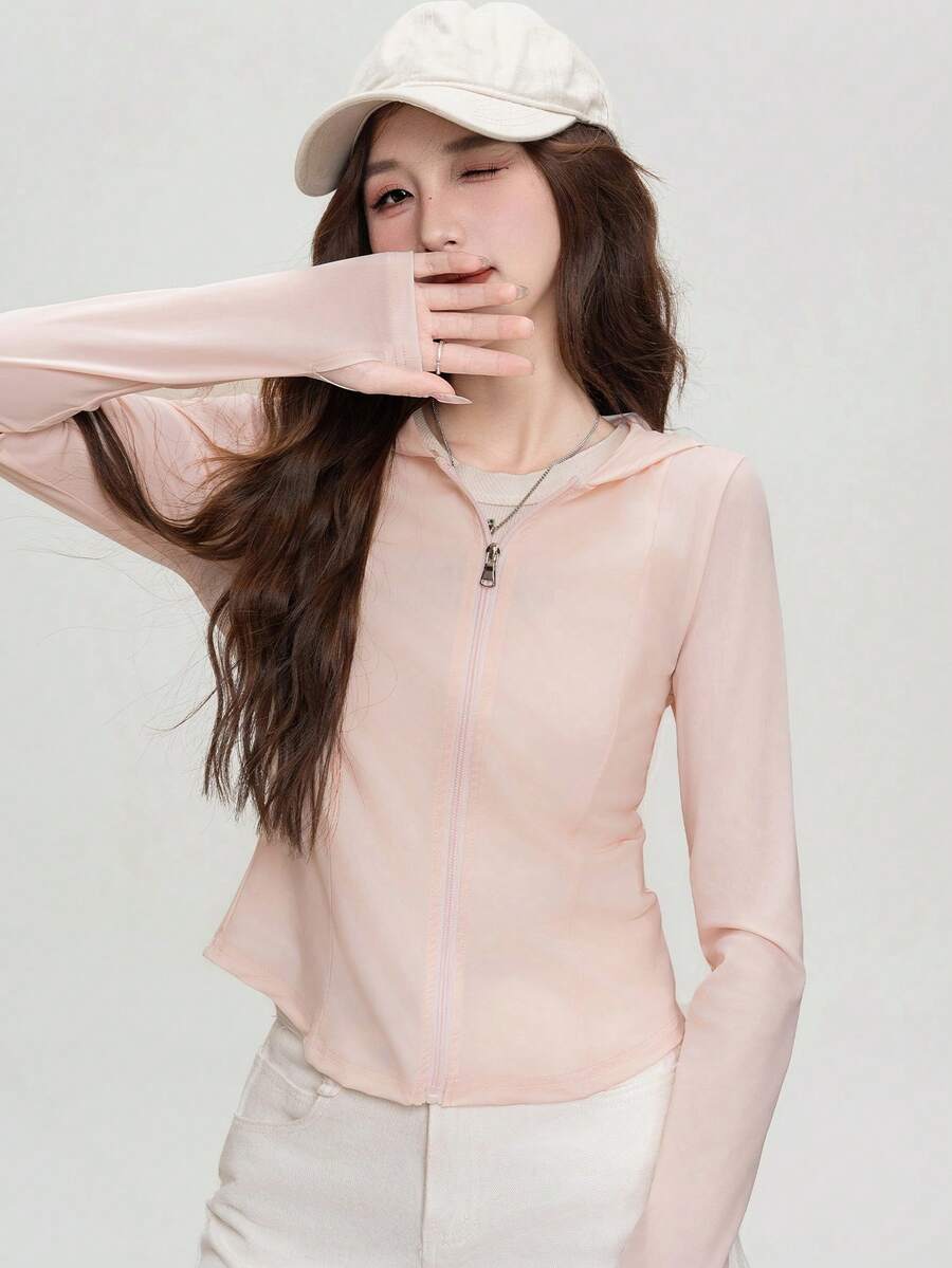 新款时尚百搭夏季女士防晒夹克 - 0A92淺粉紅色 - 查看 1