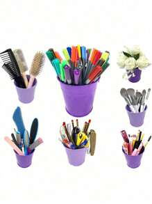 4/1 pieza Macetas colgantes de metal y hierro para barandilla, cerca, balcón, jardín y decoración del hogar, con ganchos desmontables, negro, multicolor