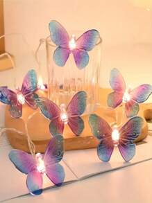 1pc Romantic 3D Butterfly LED Fairy Light, Artistic Decorative Butterfly Animal Theme, Battery Powered, Perfect For Valentine's Day Decor, Ideal Birthday Gift, Wedding Decoration, Suitable For Indoor Home & Outdoor Garden, Bedroom, Park, Festival Party Ambience Lighting, Wedding Table Center Piece, Thanksgiving, New Year, Floral Arrangement, 59/118ft, For Flowers, Gifts And Decor, Dreamlike Ambiance