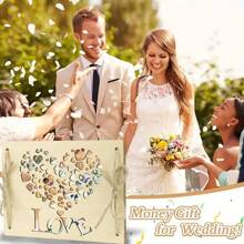 Suport de bani din lemn pentru cadouri de dragoste, card de dorințe în numerar LOVE, pandantiv ornament pentru decorarea casei, pentru familie dragă, decorare nuntă, cadou de ziua mamei, cadou de ziua tatălui, cadou de aniversare, plin de dragoste