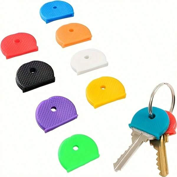 10pcs/20pcs/40pcs Key Covers,Flexible Key Holder Tags, Colored Key Identifier Covers, Keychain Label Tags, Convenient Identification Of House Keys, 10 Mixed Colors