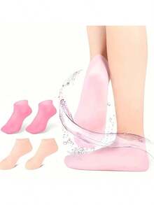 2 Pairs Moisturizing Silicone Gel Socks, Suitable For Cracked Feet, Moisturizing Massage Socks, Foot Care Tool, Gift