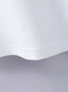 Girls Casual Elegant Cap Sleeve Lace Trim Solid Color T-Shirt, Spring/Summer