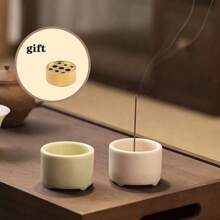 Ceramic Cherry Blossom Fragrance Stick Holder Or Incense Burner Holder, Simple And Unique Cigarette Ash Catcher Fragrance Tray And Decorative Gift, Home Decoration About 2.76 Inches