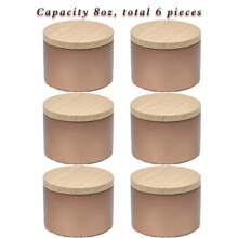 Conjunto de 6 latas de vela douradas champanhe com tampas para fabricação de velas - Pacote Combo de Recipiente de Ferro de 4oz e 8oz