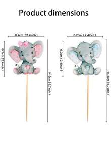 2 Sets24 Pcs Elephant Cupcake Toppers It's A B-Oy B-Aby Shower Cupcake Picks For Elephant Theme Gender Reveal B-Aby Shower K/Ids Birthday Party Cake Decorations Supplies(Blue)