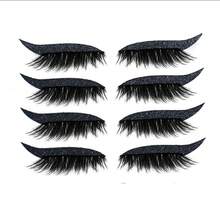 4Pairs Reusable Eyeliner And Eyelash Stickers False Eyelashes Sequin Eye Shadow - Gold - View 8