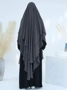 1 chiếc khăn trùm đầu/niqab Kimmar hai lớp chất liệu chiffon cao cấp, thoáng khí và kín đáo, phù hợp với mọi loại áo Abaya, lý tưởng cho mặc hàng ngày, cầu nguyện và mọi mùa. - Nhiều màu - Xem 18