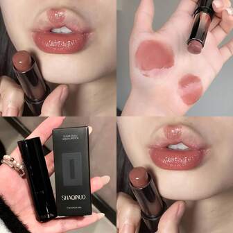 SHAQINUO Barra de labios hidratante con efecto voluminizador, de textura fina y suave, de larga duración, pigmentada y de cobertura total, no pegajosa, fácil de aplicar para unos labios suaves y brillantes