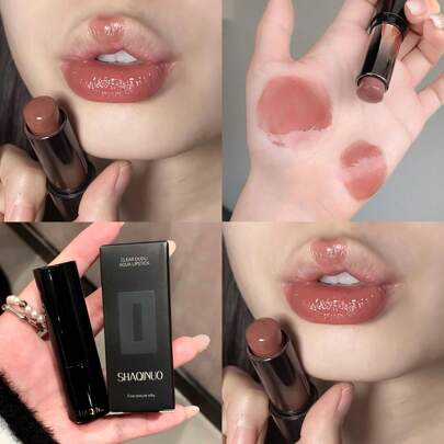 SHAQINUO Barra de labios hidratante con efecto voluminizador, de textura fina y suave, de larga duración, pigmentada y de cobertura total, no pegajosa, fácil de aplicar para unos labios suaves y brillantes