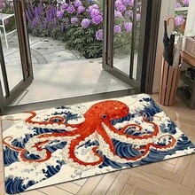 1pc Bathroom Mat With Butterfly & Puzzle Design - Ideal For Shower And Bathtub, Absorbent Silicone Bathroom Mat, Machine Washable Quick Dry Carpet, Bathroom Rug, Entryway Rug, Living Room Rug, Dining Room Rug, Laundry Room Rug, Comfortable Home Decor - Multicolor - View 2
