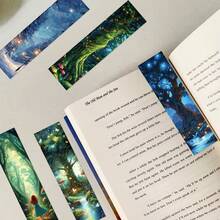 30Pcs Mysterious Forest Landscape Art Bookmarks For Reading Creative Exquisite Decor Note Cards Multi-Color Paper Bookmark Set, School Supplies,Back To School - Multicolor - View 3