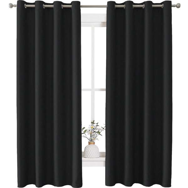 YSTYLE Ystyle Lot de 2 rideaux opaques , effet lin, occultants, thermiques et anti-froid, à œillets, insonorisants
