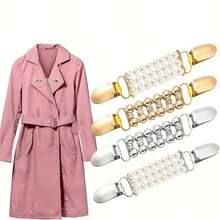 1 Stück Pulloverclip, vintage Strickjacken Kragen Clip, formeller Hemd Brosche Clip, Taille Rücken Clip, Strass Perlen Clip, Geschenk für Frauen (Perlen & Strass Styles)