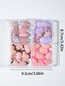 96片（4种混合色）芙蓉花美甲贴纸，法式亚克力美甲设计，适合短指甲，包含粉色、黄色、白色法式贴片，完美贴合短指甲。套装包含：1瓶甲油胶和1把指甲锉。易于佩戴，适合夏季，打造法式美甲，是女性日常工作、派对等场合的理想之选。 - 彩色 - 查看 9