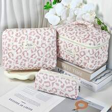 Fashionable Pink Leopard Print Cosmetic Organizer Bag, Large Capacity Portable Travel Toiletry Pouch, Multi-Function Makeup Bag, Gift For Holidays, Back To School, Conferences, Parties, Home, Festivals Bag,Room Decor, Bags,Makeup Bag,Vanity,Travel,Make Up Bag,Travel Essentials,Organizer,Storage,Travel Essential,Makeup Organizer,Makeup Bags,Make Up Organizer,Organiser,Toiletry Bag,Desk Organiser,Cosmetic Bag,Makeup Pouch,Make Up Organize,Vanity Accessories,Make Up Pouch,Make Up Bags - Pink - View 15