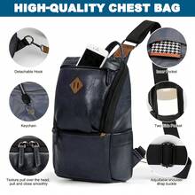 Men's Leather Shoulder Bag, Multifunctional Shoulder Bag For Men, Anti-Theft Shoulder Bag, Messenger Bag For Everyday Use, Cycling, Hiking, Travel And Work