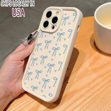 Bow Pattern Phone Case, Anti-Drop Cellphone Protective Case, Total Protective Shockproof Mobile Phone Cover Compatible With - 古董白 - 查看 2