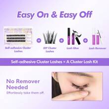 [36Pcs]GENIELASH Glue-Free Cross Eyelash For Beginner Self Adhesive Eyelashes Natural False Eyelashes No Need Glue