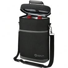 New  2 Bottle Wine Carrier Tote, Insulated Leakproof Wine Cooler Bag, Wine Travel Bag Tote For Picnic BYOB Beach, Portable Wine Bottle Carrying Case, Gift For Wine Lover Women Men Christmas, Dark Grey - Dark Gray - View 1