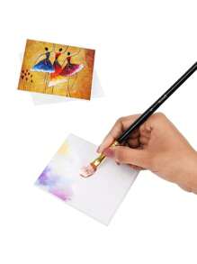 1/4/5/6PCS Mini Canvas And Easel Set Mini Canvas Panels Mini Wood Easels, Canvas Size Is 3.9" X 3.9"; Easel Size Is 3.1" X 5.9" For Kids Painting, Oil Painting And Diy Doodle,Back To School,School Supplies