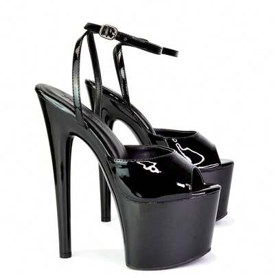 XY LONDON Sunshine Strappy Peep Toe Stiletto High Heel Platform Shoes  PU Leather  Plain  Glamorous  Cool  Fashionable  Cute  Gorgeous  Nightclub Style  Sexy  Party  Y2K   High Heel  Party  Spring Summer