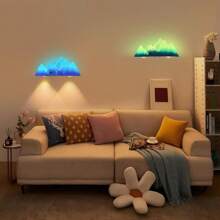 1 Peça Luminária de Parede LED Inteligente Ajustável, Luz de Parede Criativa Minimalista Moderna com Montanha Nevada, Sensor Infravermelho, Controle Remoto RGB, Recarregável por USB, Adequado para Quarto, Sala, Corredor, Sala de Estar