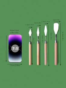4pcs/Set Oil Painting Scraper; Oil Painting Brush, Paint Brush, Oil Painting Stick Special Scraper Pigment Knife Muscle Painting Gouache Painting Acrylic Painting With Mixing Knife