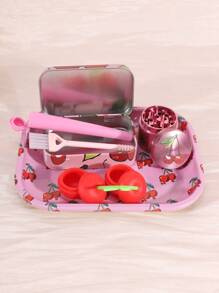 6-Piece Combination Smoking Set, Exquisite Smoking Gift, Including Cigarette Tray, Tinplate Box, Aluminum Alloy Grinder, Tube, Small Brush, Cigarette Paste Box, Can Be Given To Friends And Family, Making It A Perfect Holiday Gift