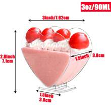 3 Oz Mini Dessert Cups With Spoons, Heart-Shaped Bowls, Perfect For Tasting Birthday Party Desserts, Parfait Cups, Wine Glasses, Reusable Fruit Ice Cream Pudding Appetizer Cups And Bowls.