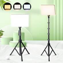 UEGOGO 10 Zoll quadratische Fülllichteinheit mit leichtem Stativ, 160 cm einstellbar für Videoaufnahmen, Zoom-Sitzungen, Handselbstporträts, Live-Streaming, Beleuchtung Fülllicht, tragbare Beleuchtung