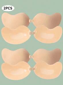1/2 件硅胶乳贴 - 可重复使用自粘式聚拢垫 - 女士隐形内衣，低调内衣配件，让您每天都充满自信