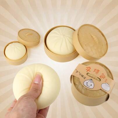 1 件装柔软可爱的 Bun Squeeze 减压玩具，减压小工具，办公室和学校课桌减压玩具，抗焦虑和失眠缓解，开学必备礼物
