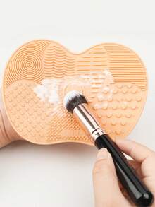 1-2pcs Small Apple Shaped Silicone Scrub Pad, Convenient Cleaning Tool With Suction Cup, Makeup Brush Cleaner Mat - Multicolor - View 7