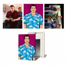 1 pièce Affiche murale avec cadre en option, Pop Art GTA 5 Vices, la capitale sainte, 5 stars, bon citoyen, trio de voyous, photo de groupe magnifique. Collection d'affiches artistiques à décorer la salle de jeu. Peinture HD cadeau de décoration