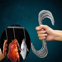 Set de 5/15 ganchos en forma de S de acero inoxidable, adecuado para colgar carnes ahumadas y embutidos - Plateado - Ver 2