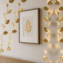 LED,Copper Wire Lamp, Flower Wreath, Gold, Silver, Leaves, Decoration, Home, Room, Festival, Light String