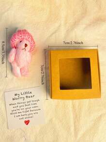 3 Stücke Mini Teddybär Geschenkbox mit Aufmunterungskarte für emotionale Unterstützung, süßes weiches Bären Geschenk für Geburtstag, Muttertag, Vatertag, Valentinstag, Familie, Freund Geschenk
