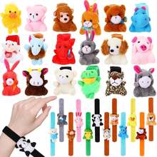 30 Pcs Stuffed Animal Slap Bracelet For Kids Cute Animal Slap Bracelets Stuffed Bracelets Bulk Slap Bracelet Plush For Holiday Gifts, Themed Party Favors, Classroom Rewards - 彩色 - 查看 1