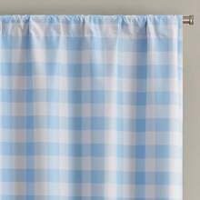 Gingham Plaid Blackout Curtain Panel Pair Set Of 2 Light Blue 37 W X 84 L