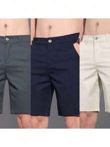 Kit 3 Men's Twill Bermuda Shorts - Army Green - View 4