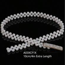 1 Stück elastischer Gummikordel geknoteter Bauchgürtel mit Metall- und Strass-Schnalle, Perlen-Dekor, verstellbare Länge für den täglichen Gebrauch, Halloween