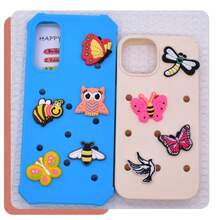 Miękkie, płaskie naklejki z motywem motyli i pszczół | 20 sztuk | Materiał PVC | Nadaje się do ozdabiania etui na telefony, spinek do włosów, artykułów DIY, prezentów na Boże Narodzenie, Święto Dziękczynienia, Halloween, prezentów urodzinowych, drobnych upominków na imprezę (miękkie naklejki + żywica) - Wielokolorowe - Zobacz 7