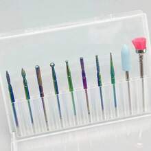 30件套美甲钻头套装，3/32英寸专业陶瓷钻头，适用于美甲打磨机、角质层电动打磨机、卸甲钻头，适用于亚克力凝胶美甲，适合家庭美甲沙龙使用。