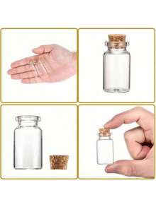 2pcs Clear Glass Jars With Stopper, Beads Storage Containers Best Gifts Birthday Graduation