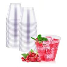 JOLLY CHEF 9oz Disposable Clear Plastic Cups, 50 Pcs Pack, Transparent Plastic Cups For Large Parties, Weddings, Thanksgiving, Christmas