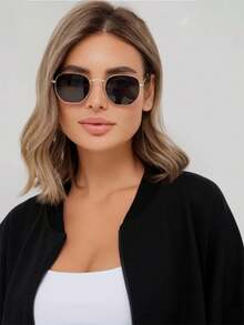 2 件优雅几何框架时尚眼镜，适合日常生活或夏季旅行