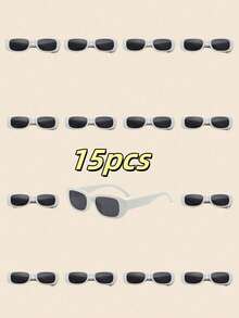 1 Pair/20 Pairs Retro Square Glasses, Black & White, Unisex Eyewear For Party Wedding And Sports Event - Multicolor - View 5