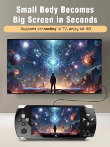 1pc New Game Console With Classic 4.3-Inch Large Screen Built-In 20000 Retro Nostalgic Games 12 Emulators For FC/GBA Supports Two-Player Battles Supports TV Connection Handheld PSP Pocket Handheld Arcade Joystick Holiday Gift