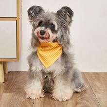 1pc Duck Design Pet Triangular Bib, Washable & Non-Shedding, Digital Printed Puppy Cat Saliva Towel - Yellow - View 12